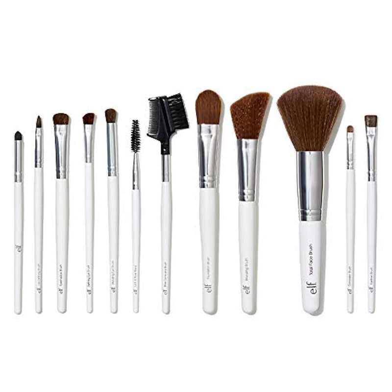 e.l.f. Professional Set Of 12 Brushes, Vegan Makeup Tools, For Expert Blending, Contouring & Highlighting 12 Count (Pack of 1) - BeesActive Australia