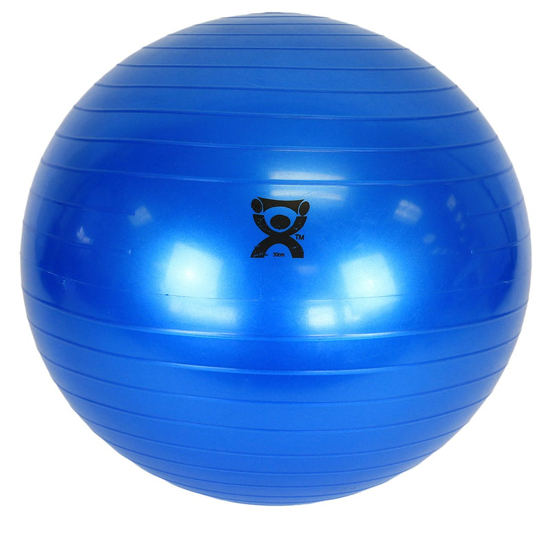 Cando 30-1800 Blue Non-Slip PVC Vinyl Inflatable Exercise Ball, 12" Diameter, 300 lbs Weight Capacity - BeesActive Australia