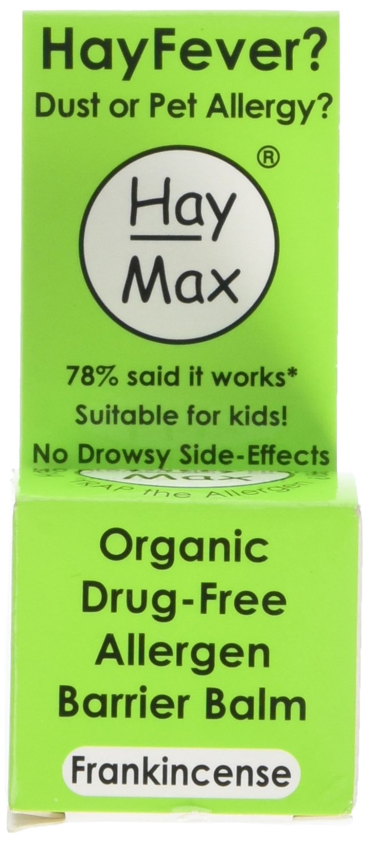 Hay Max Frankincense Drug Free Organic Barrier Balm for Hayfever, Dust, Pet Allergies 5ml carton - BeesActive Australia