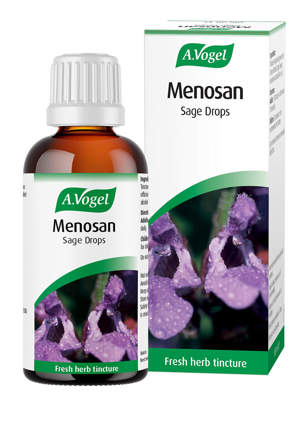 A.Vogel Menosan Sage Drops | Extracts of Organically Grown Fresh Sage | Herbal Food Supplement | Suitable for Vegans | 100ml 100 ml (Pack of 1) - BeesActive Australia