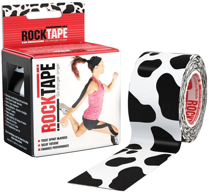 Rocktape Kinesiology Tape Athletes, Water Resistant, Reduce Pain & Injury Recovery, 5cm x 5m, Uncut, Cow Uncut Roll - 5cm Wide Single - BeesActive Australia