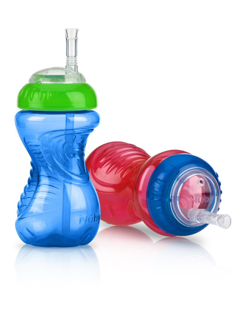 Nuby 2-Pack No-Spill Cup with Flex Straw, 10 Ounce, Colors May Vary A. Colors May Vary - BeesActive Australia
