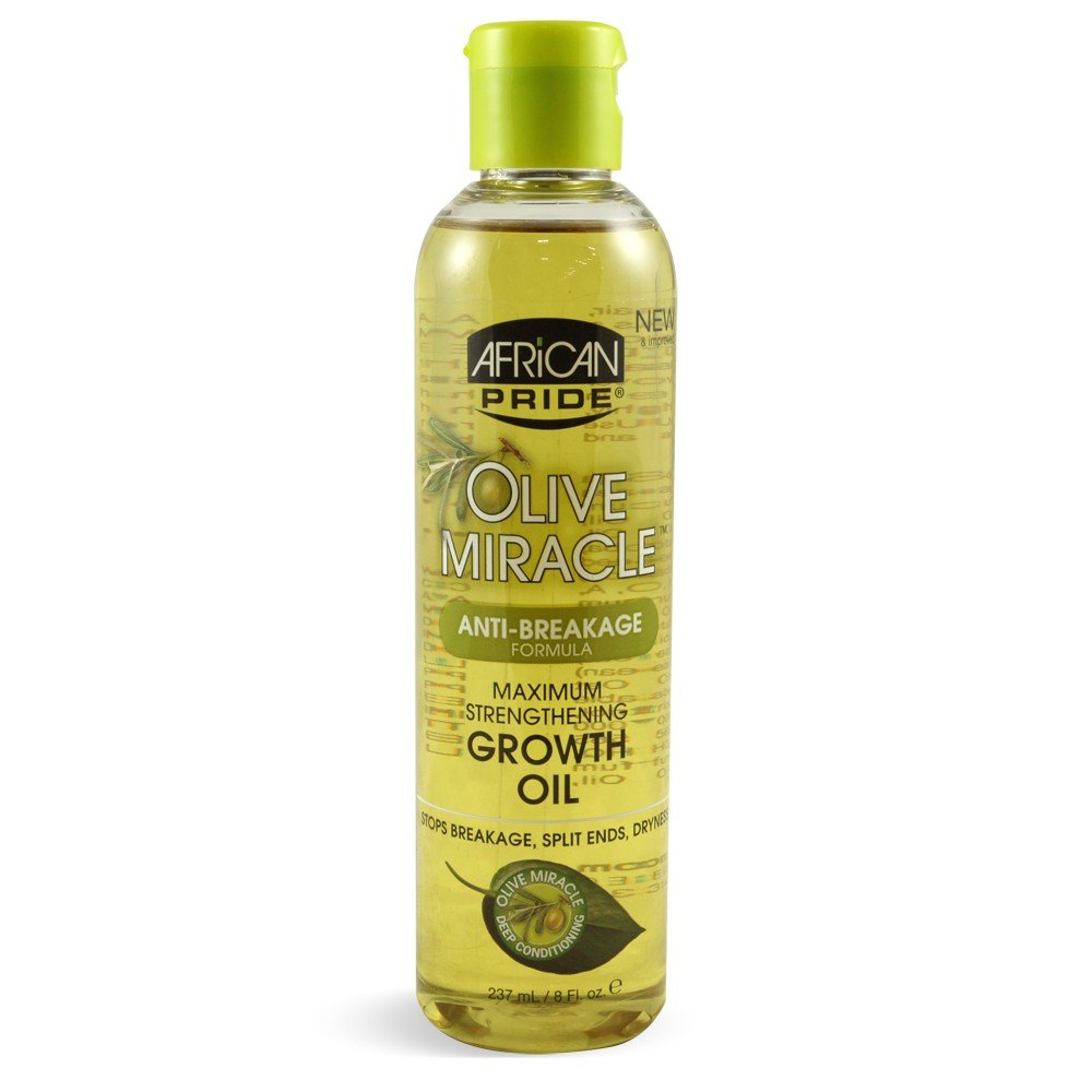 African Pride Olive Miracle Anti-Breakage Maximum Strengthening Growth Oil 237 ml/8 fl.oz - BeesActive Australia