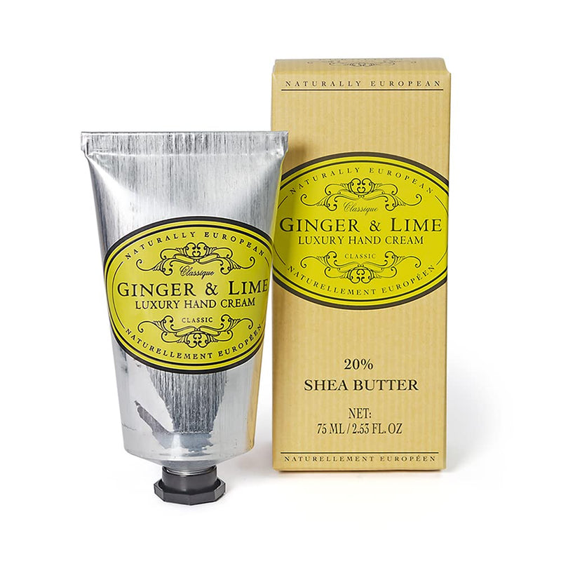 Naturally European Luxury Hand Cream Soothing and Caring - Ginger & Lime 1 x 75ml Lemon - BeesActive Australia