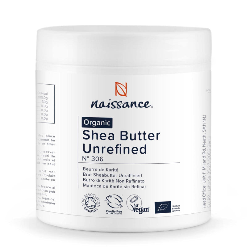 Naissance Organic Shea Butter (no. 306) 500g - Pure, Natural, Certified Organic, Unrefined, Hand Kneaded, Vegan & Fragrance Free 500 g (Pack of 1) - BeesActive Australia
