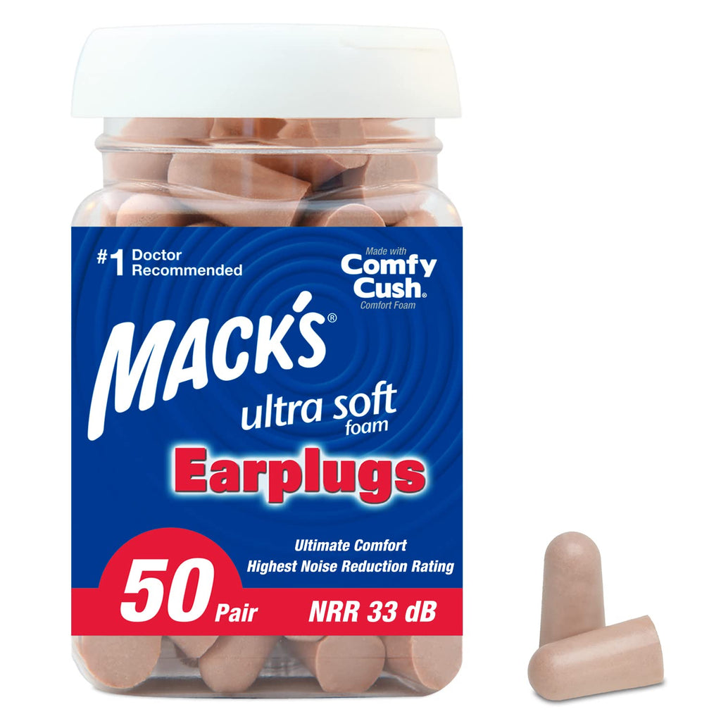 Mack's Unisex's Ultra Soft Ear Plugs (50 Pair) -Beige, (1 Pack) 50 Pairs (1 Pack) - BeesActive Australia