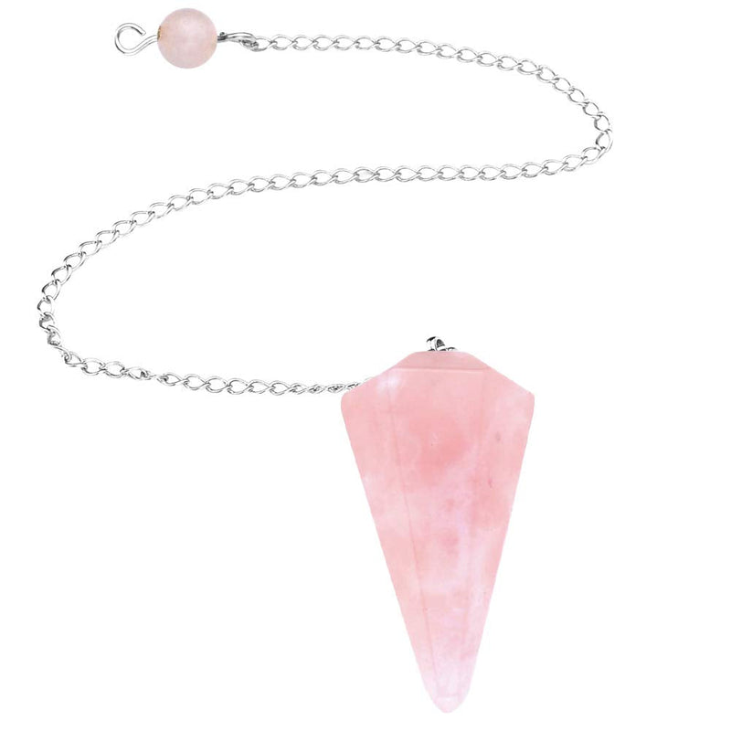 JSDDE Rose Quartz Gemstone Crystal Pendulum - Dowsing, Scrying, Healing with Gift Pouch - BeesActive Australia