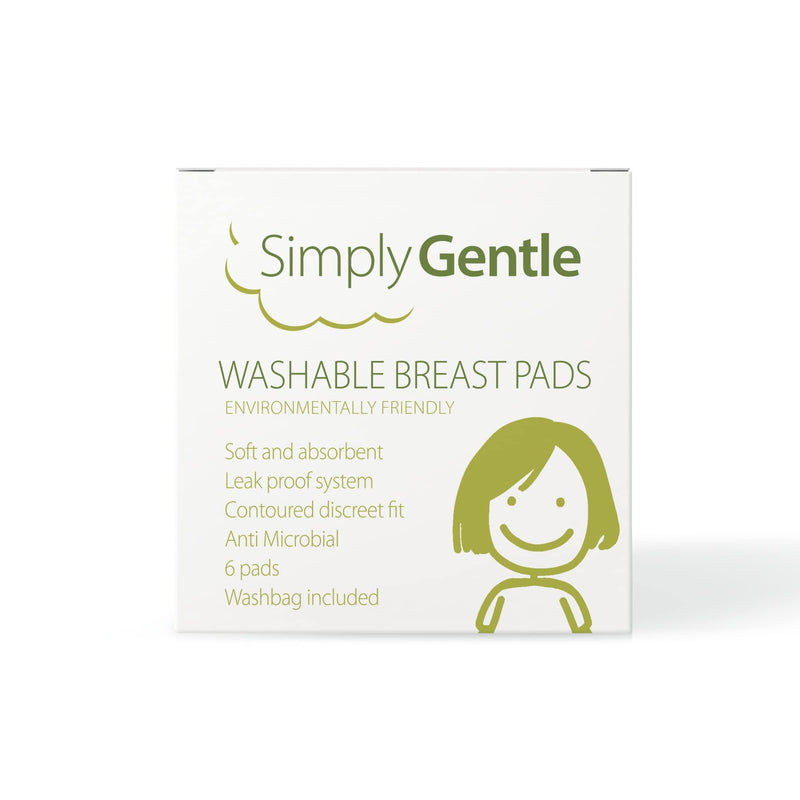 Simply Gentle Washable Breast Pads – Soft & Absorbent – Discreet - Leak-proof Protection – Anti-Microbial & Easy to Wash – 6 Pads - BeesActive Australia