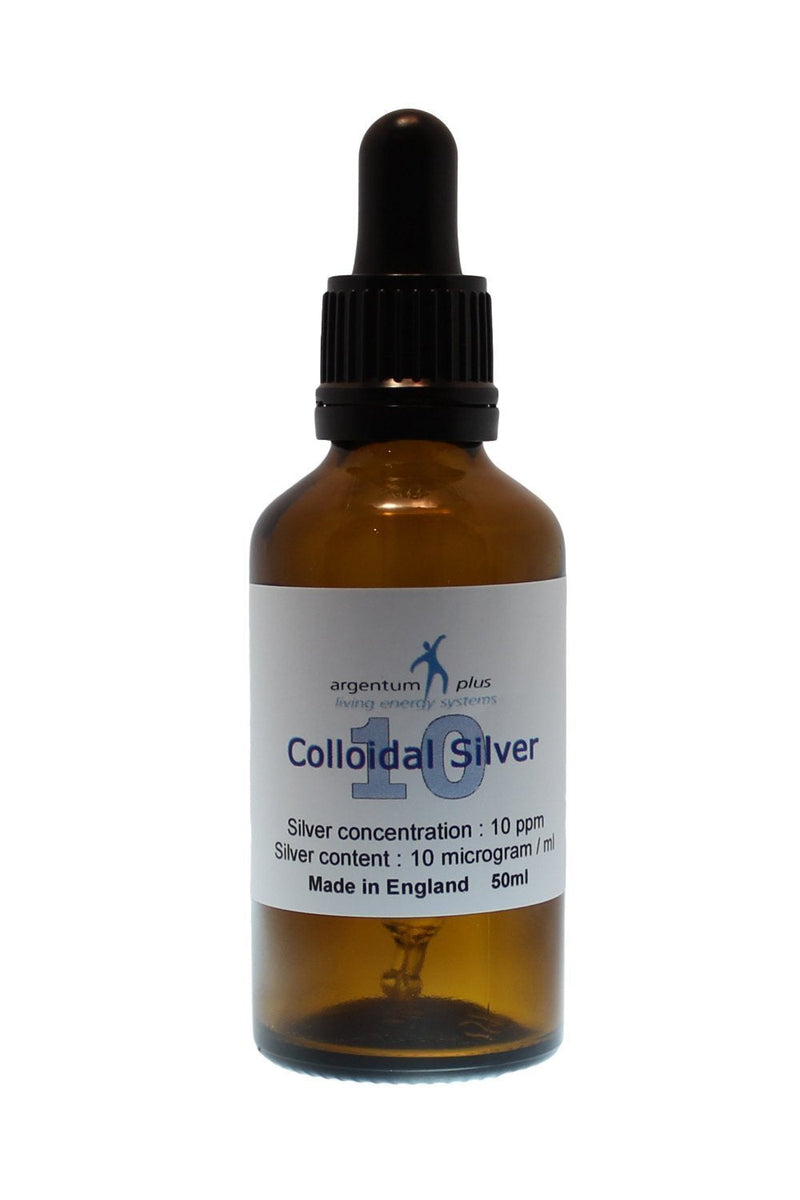 argentum plus - Colloidal Silver 10 ppm - 50 ml Glass Pipette with Glass Dropper Bottle - BeesActive Australia