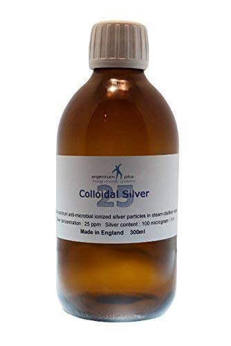 argentum plus - Colloidal Silver 25 ppm - 300 ml - in Amber Glass Bottle with 15 ml Dosage Cup - BeesActive Australia