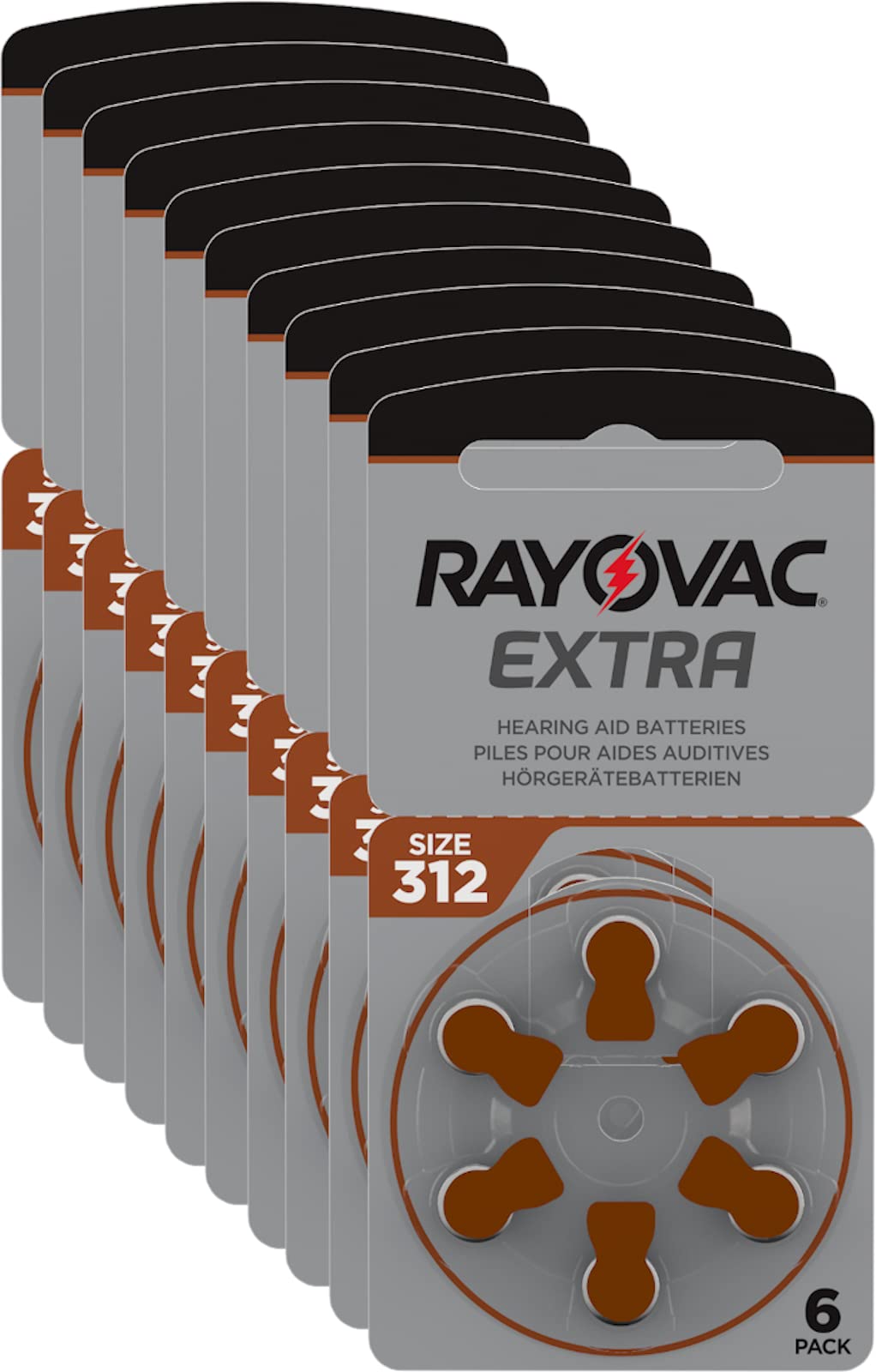 60 piles auditives Rayovac 312 Extra advanced / pile auditive PR41 / piles pour appareils auditifs / 312AE,A312,DA312,P312,PR312H by Rayovac - BeesActive Australia
