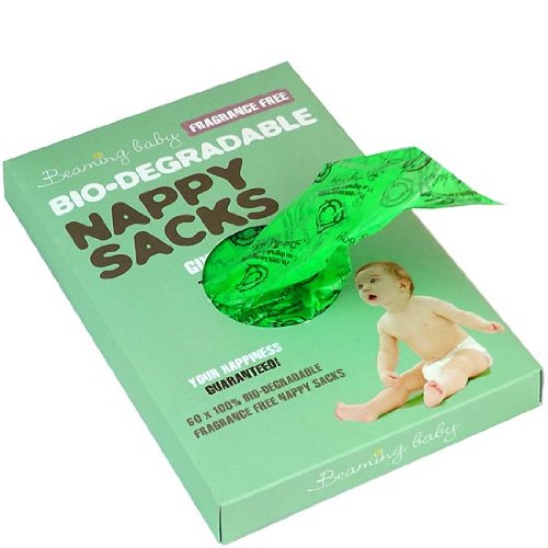 Beaming Baby Bio-degradable Nappy Sacks Fragrance Free - 5 x packs of 60 (300 bags) - BeesActive Australia