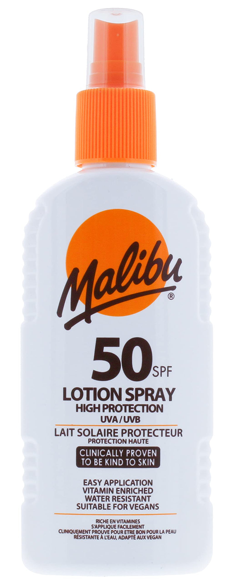 Malibu Sun SPF 50 Lotion Spray, High Protection Sun Cream, Water Resistant, Vitamin Enriched, 200ml - BeesActive Australia