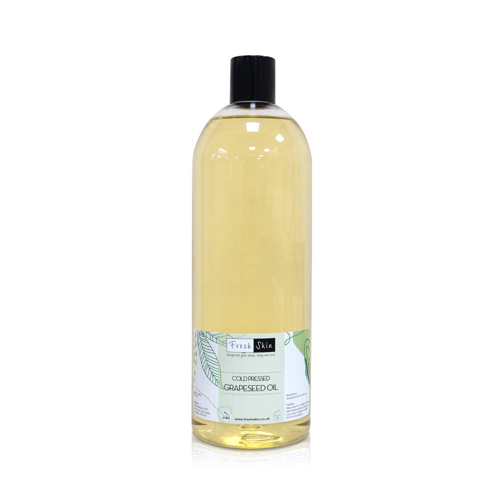 Freshskin Beauty LTD | 1 Litre Grapeseed Oil 100% Pure Cold Pressed Carrier Oil - Cosmetic Grade for Massage, Hair And Skin (1000ml) - BeesActive Australia