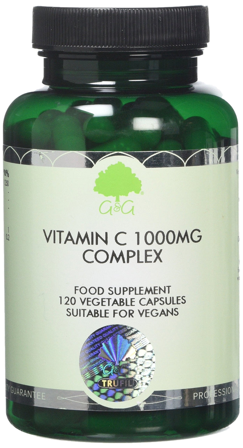High Strength Vitamin C Capsules | 1000mg Vitamin C per Capsule | 120 Vegan Capsules | with Rosehip and Acerola | G&G Vitamins - BeesActive Australia