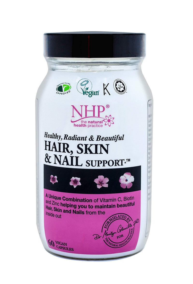 Natural Health Practice Hair, Skin and Nail Support Supplement (60 Capsules) with Zinc, Vitamin E and C - BeesActive Australia