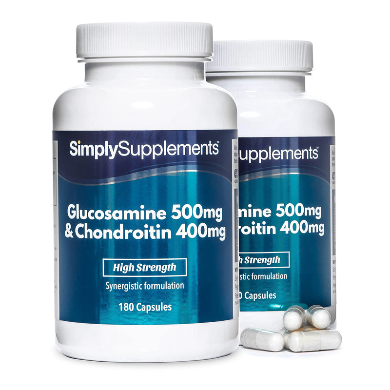 Glucosamine 500mg & Chondroitin 400mg | Support for an Active Lifestyle | 2X 180 Capsules | Manufactured in The UK - BeesActive Australia
