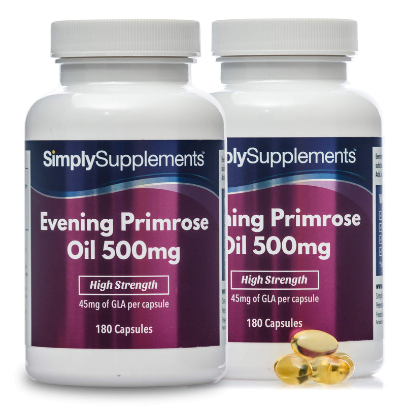 Evening Primrose Oil 500mg | 2X 180 Capsules | Cold Pressed Soft Gel Capsules | Contains Rich Concentrations of Gamma Linolenic Acid (GLA) - BeesActive Australia