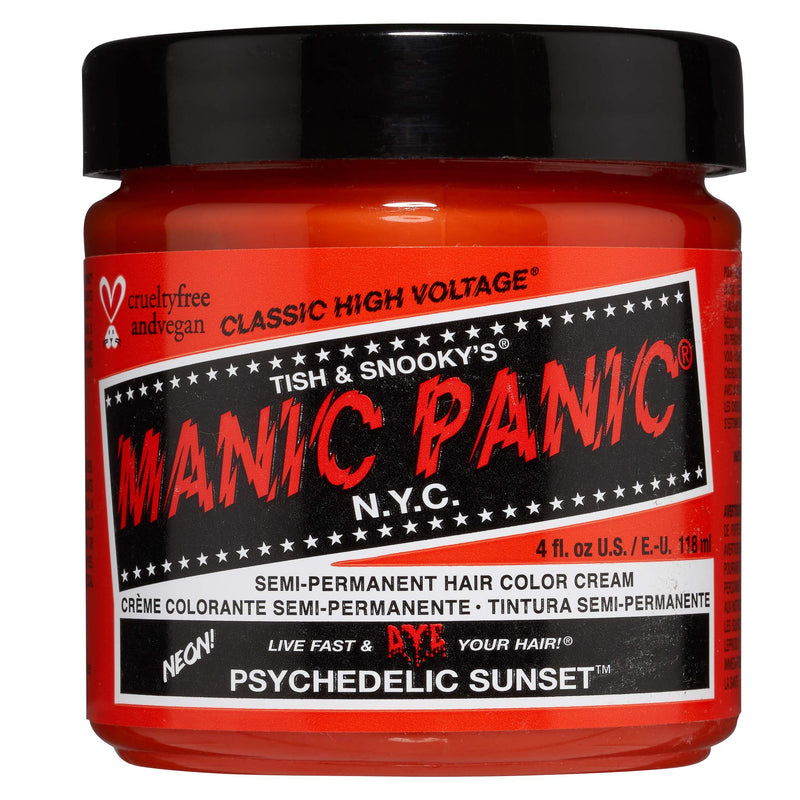 Manic Panic High Voltage Classic Cream Formula, Psychedelic Sunset, 118 ml Ivory/Orange 118 ml (Pack of 1) - BeesActive Australia
