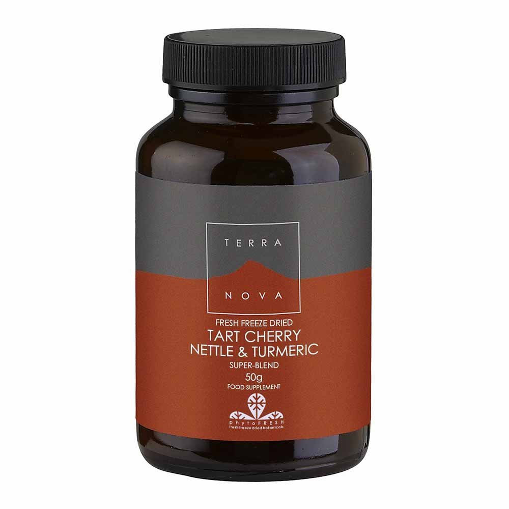 Terra Nova Tart Cherry, Nettle and Turmeric Super Blend (50g powder suitable for Vegetarians and vegans) - BeesActive Australia