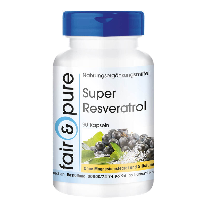 Super Resveratrol, Natural Trans-resveratrol from Knotweed and bioflavonoids (quercetin, Rutin, OPC), Vegan, 90 resveratrol Capsules - BeesActive Australia