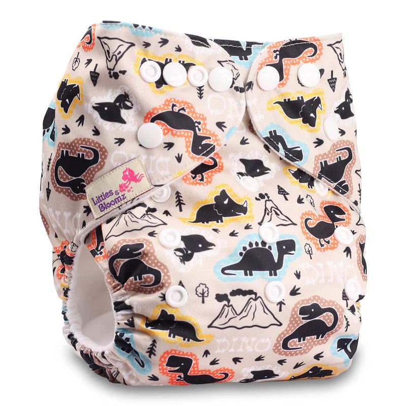 Littles & Bloomz, Reusable Pocket Cloth Nappy, Fastener: Popper, Set of 1, Pattern 3, Without Insert 1 Nappy only Pattern 003 - BeesActive Australia