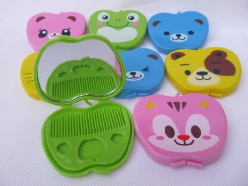 Fat-catz-copy-catz 1x Kids Ladies cute frog, bear, duck, compact mirror & comb gift set (random selection) - BeesActive Australia