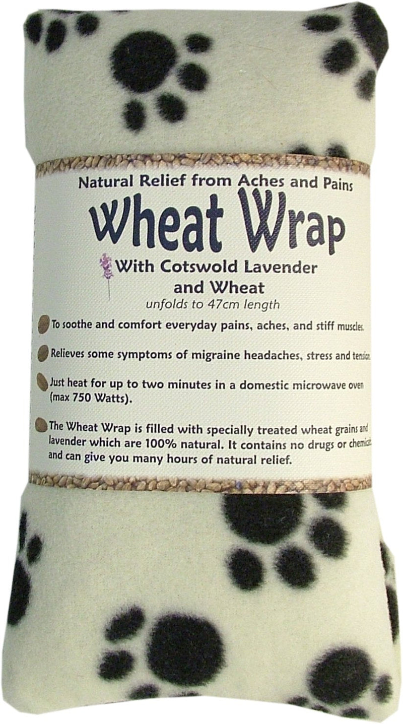 Vagabond Bags Ltd Vagabond Bags Wheat Wrap Cream Paw Fleece, Cream & Black, 47cm x 13cm Approx, Cotswold Lavender, 1 Count - BeesActive Australia