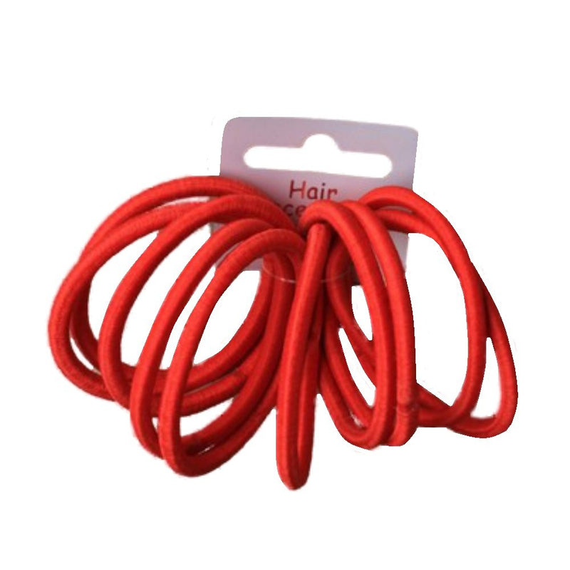 Set of 10 Red Thick Snag Free Endless Hair Elastics Bobbles Hair Bands by Pritties Accessories 10 Count (Pack of 1) - BeesActive Australia