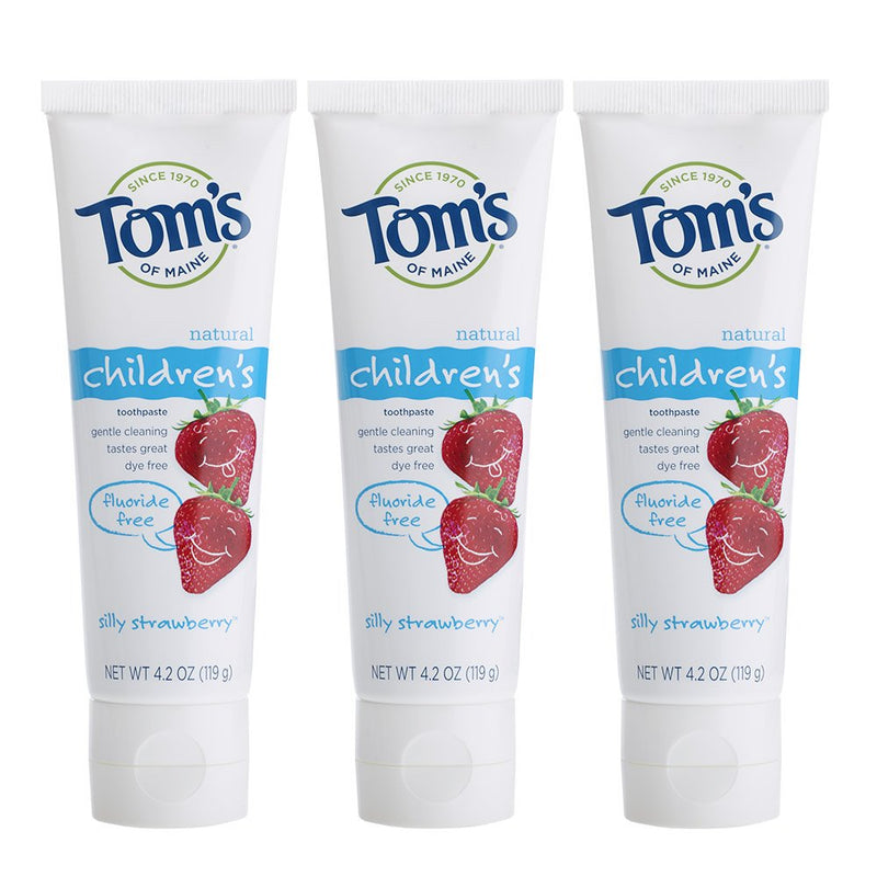 Tom's of Maine Fluoride Free Children's Toothpaste Silly Strawberry 4.2-Ounce (Pack of 3) - BeesActive Australia