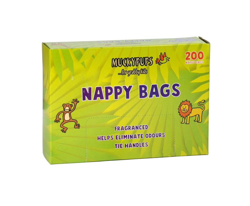 Muckypups Disposable Nappy Bags Fragranced & Tie Handles - 200 x Mucky Pups Nappy Sacks per Pack - BeesActive Australia