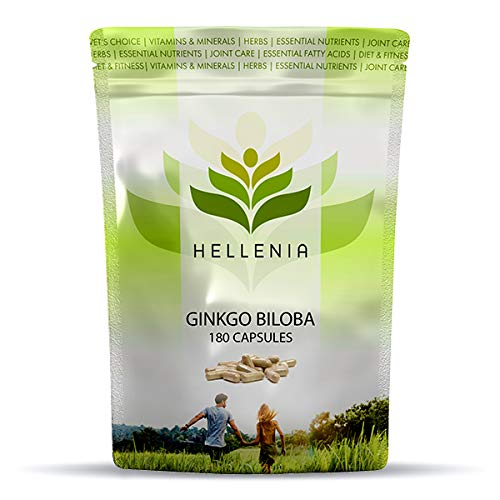 Hellenia Ginkgo Biloba | Highly Dosed 50:1 Extract 6000mg | High Strength | 180 Capsules | Manufactured in The UK - BeesActive Australia
