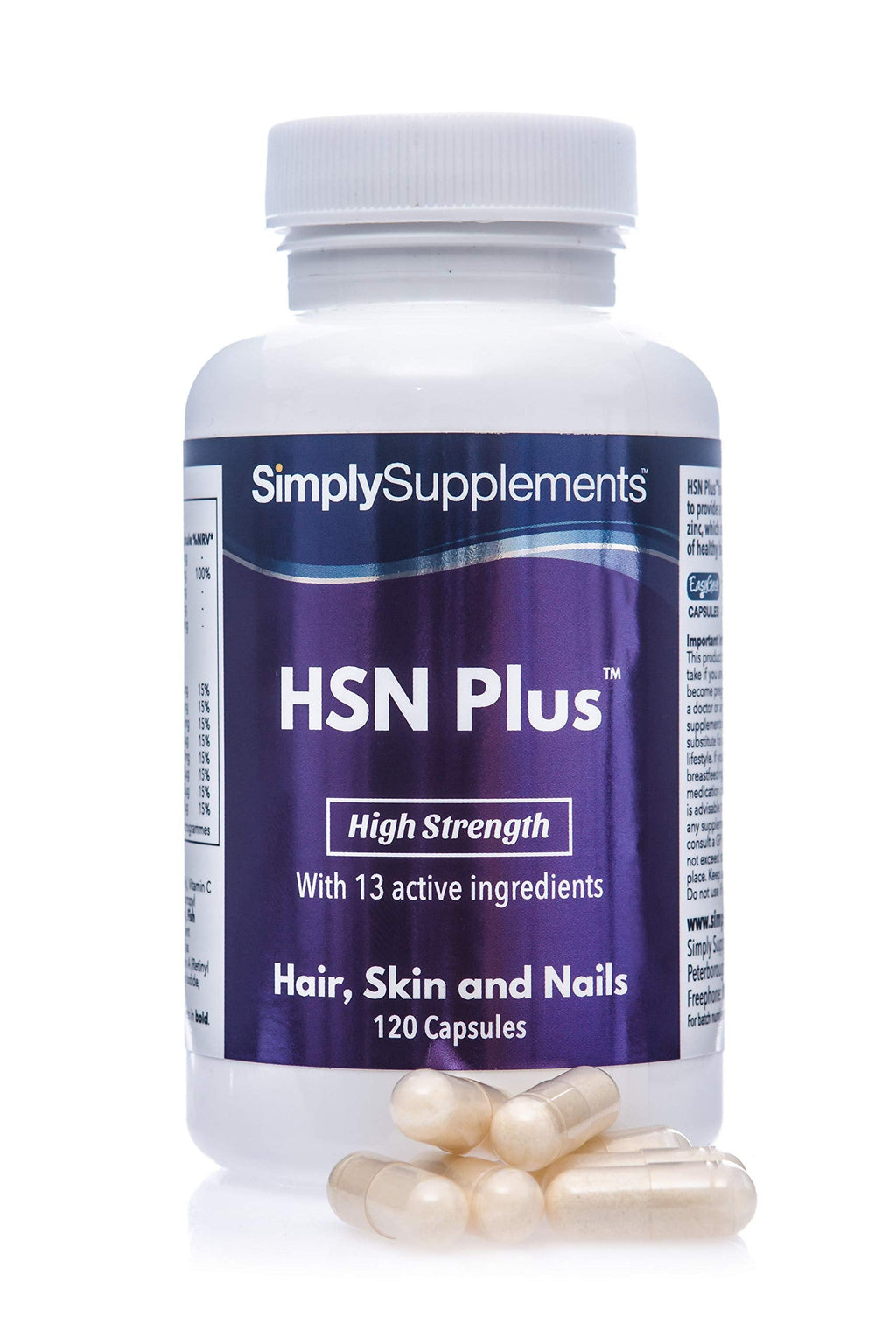 Hair, Skin & Nails Plus | 120 Capsules | Includes MSM & Collagen | Manufactured in The UK - BeesActive Australia