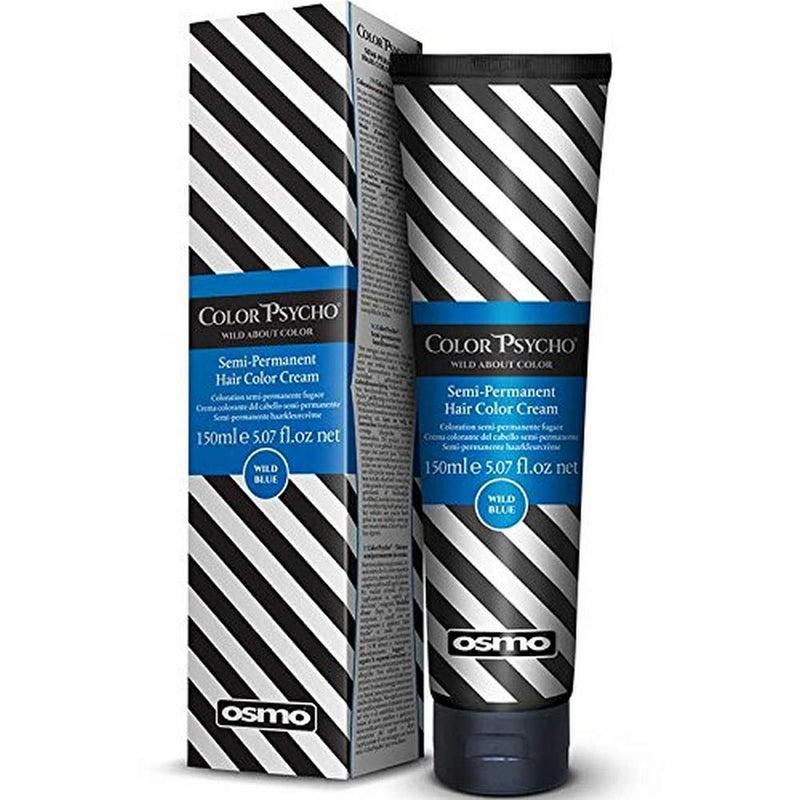 Color Psycho Tamer Semi-Permanent Hair Color Cream, Wild Blue 150 ml 150 ml (Pack of 1) - BeesActive Australia