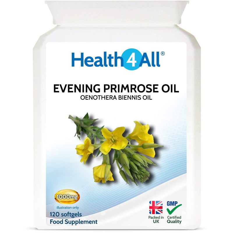 Health4All Evening Primrose Oil 1000mg 120 Softgels (not Tablets) Omega 6. GLA. 120 Count (Pack of 1) - BeesActive Australia