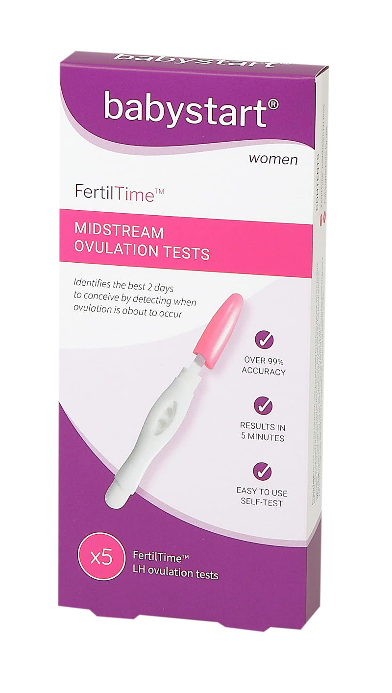 Babystart - FertilTime Midstream Ovulation Tests Kit (5x LH Test Strips per Pack) - BeesActive Australia