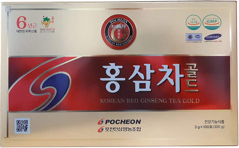 Pocheon Ginseng 300g(100p x 3g) Korean Panax Red Ginseng Roots Extract Tea Gold 6Years, 15% Extract - BeesActive Australia