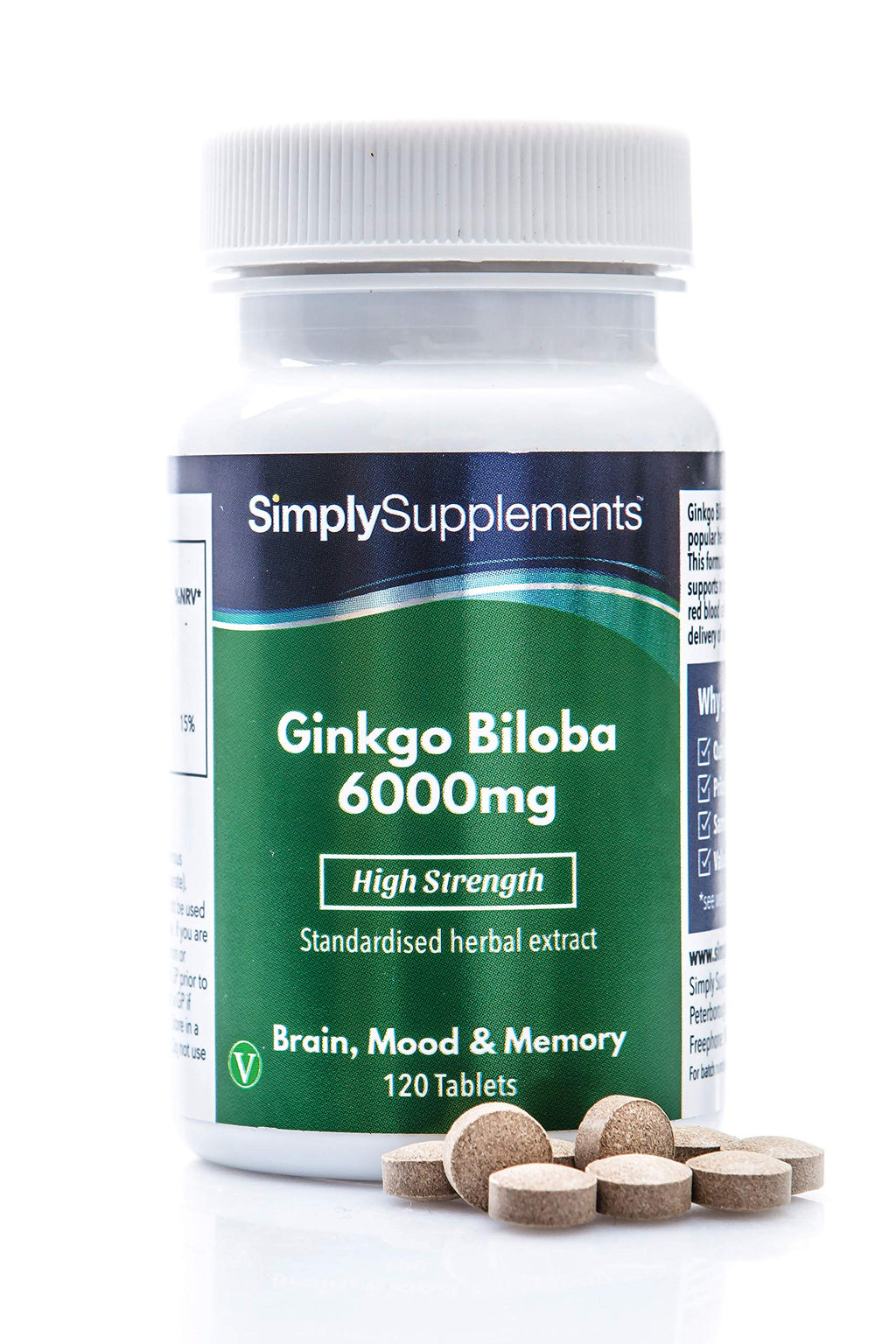 Ginkgo Biloba 6000mg | 120 Tablets | Vegan & Vegetarian Friendly | Manufactured in The UK - BeesActive Australia