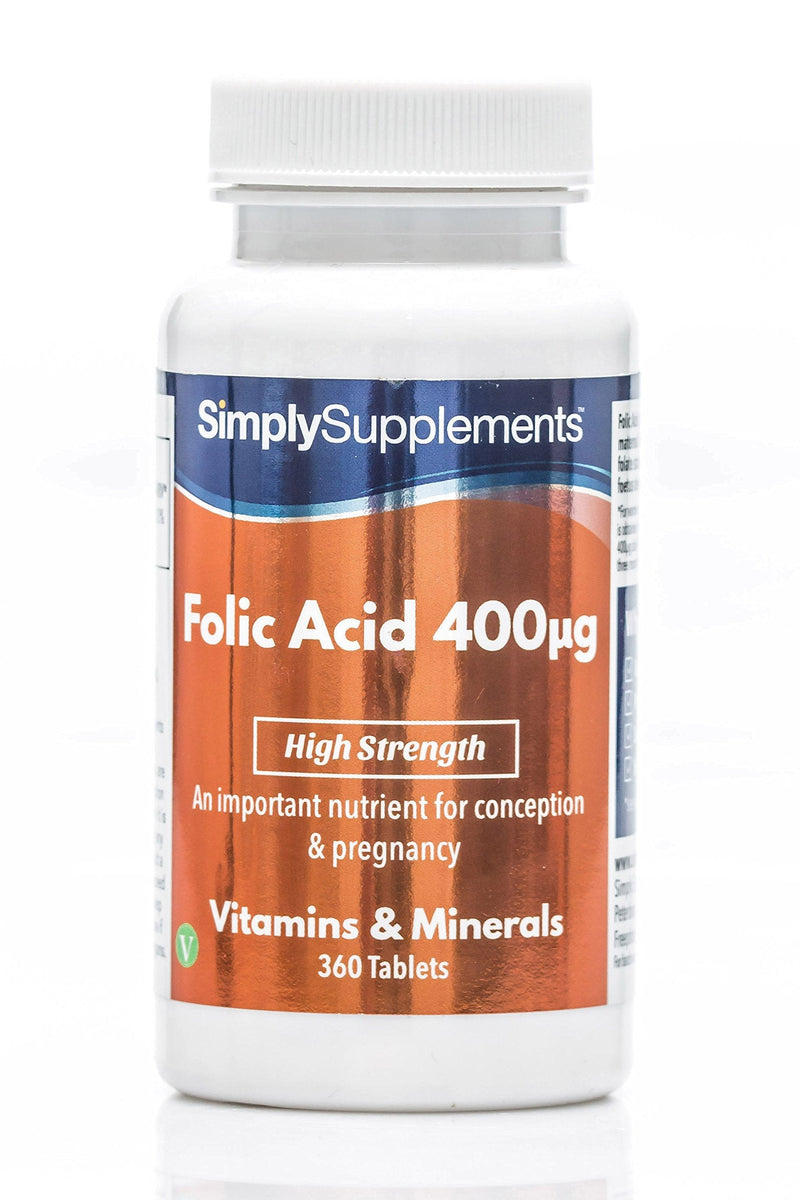 Folic Acid (Vitamin B9) 400mcg | 360 Tablets = Up to 1 Year Supply | Vegan & Vegetarian Friendly | Pregnancy Care | Manufactured in The UK - BeesActive Australia