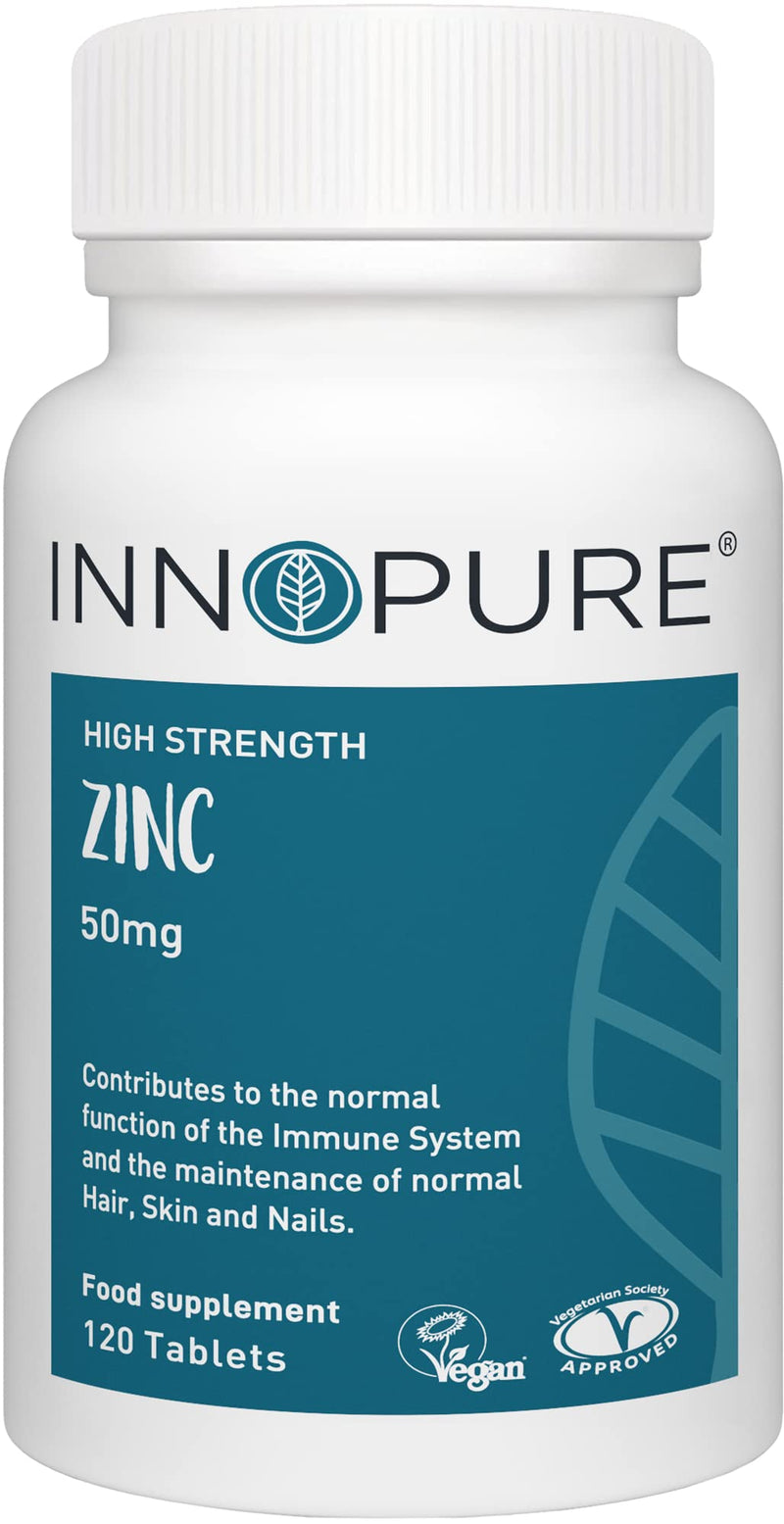 ZINC Tablets 50mg - High Strength Supplement, One a Day, Easy to Swallow Tablet - 120 Tablets, 4 Months Supply - BeesActive Australia