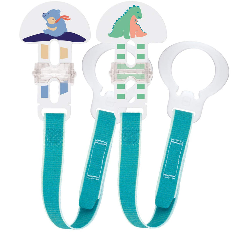 MAM Soother Clips, Pack of 2, Baby Soother Chain Fits All MAM Soothers, Newborn Essentials (Soothers Not Included) Blue - Clips - BeesActive Australia
