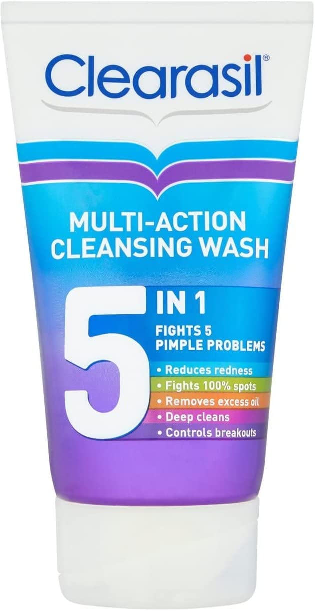 Clearasil 5 in 1 Exfoliating Scrub, For Acne Prone Skin, Unclog Pores, Reduces Blackheads, Pimples and Excess Oil, Everyday Spots Prevention, 150 ml - BeesActive Australia