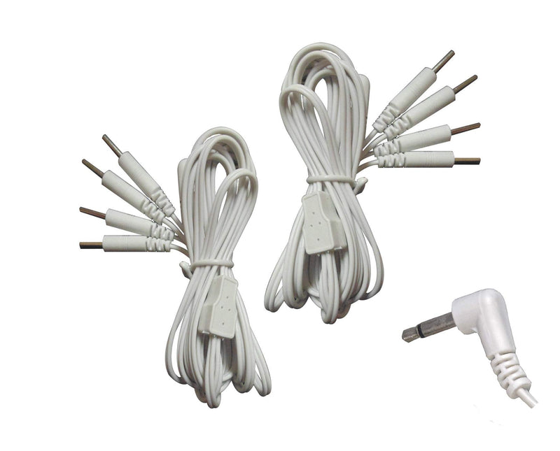Tens Lead Wires Male 3.5mm Plug with 4 Pin Connectors One Pair by Healthcare World - BeesActive Australia