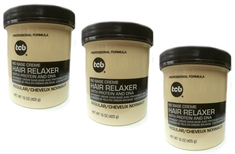 3 x Relaxer/Straightening Cream TCB No Base Cream Hair Relaxer Regular - Normal 425 g (Total - 1275 g) - BeesActive Australia