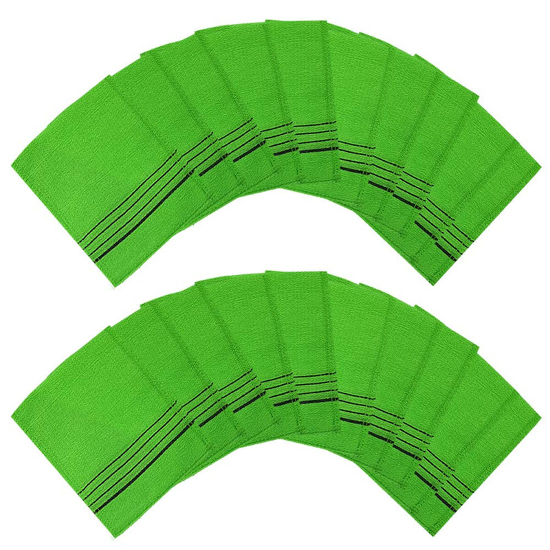 Genuine Korean Exfoliating Scrub Bath Mitten 20pcs -14 cm x 15 cm (5.5 inch x 5.9 inch) Green by Zombie Workers 20 Count (Pack of 1) - BeesActive Australia