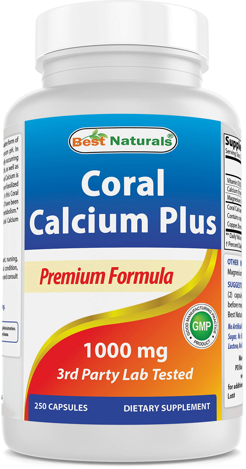 Best Naturals Coral Calcium Plus 1000 mg 250 Capsules (250 Count (Pack of 1)) 250 Count (Pack of 1) - BeesActive Australia
