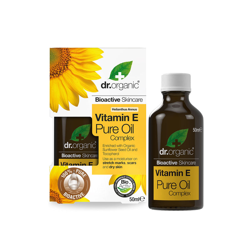 Dr Organic, Organic Vitamin E Pure Oil , Natural , Vegan , Cruelty Free , Paraben & SLS Free , 50 ml (Pack of 1) - BeesActive Australia