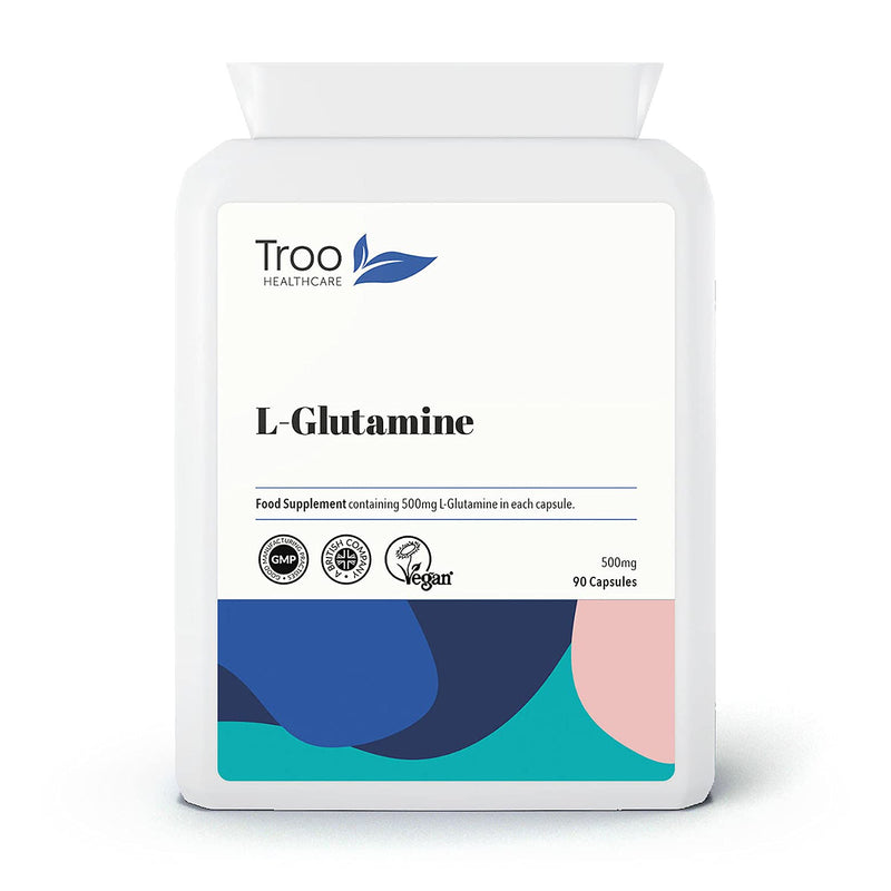 L-Glutamine Supplement (500mg) - 90 High Strength Capsules - Targeted Release Amino Acid Supplement| UK Manufactured to GMP Standards - BeesActive Australia