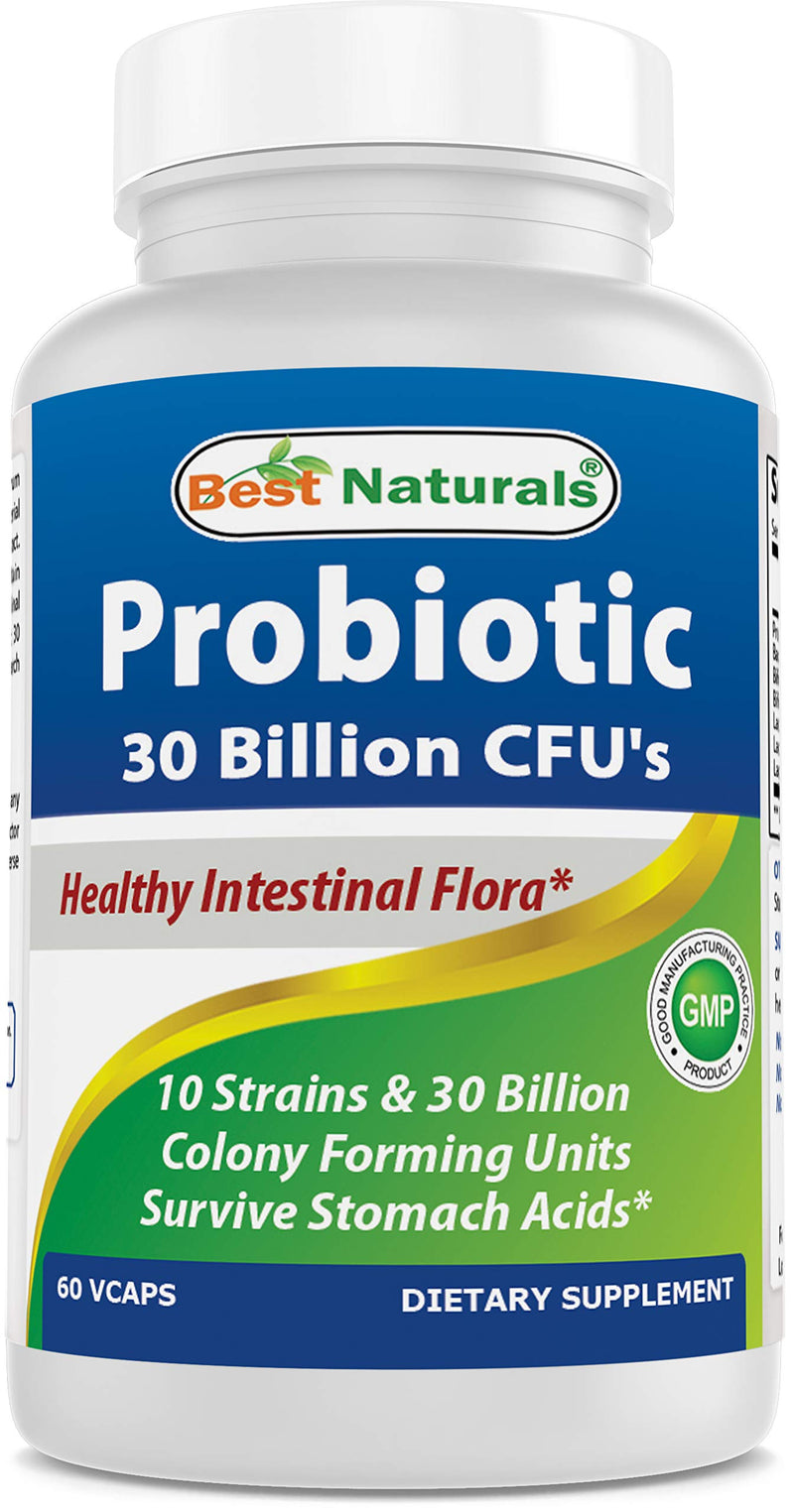 Best Naturals Probiotic 10 Strains 30 Billion Shelf Stable 60 Vcaps … (60 Count (Pack of 1)) 60 Count (Pack of 1) - BeesActive Australia
