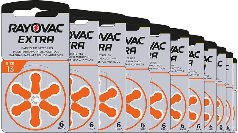 Rayovac Extra Advanced Hearing Aid Batteries, Size 13, Orange Tab, PR48, Pack of 120 - BeesActive Australia
